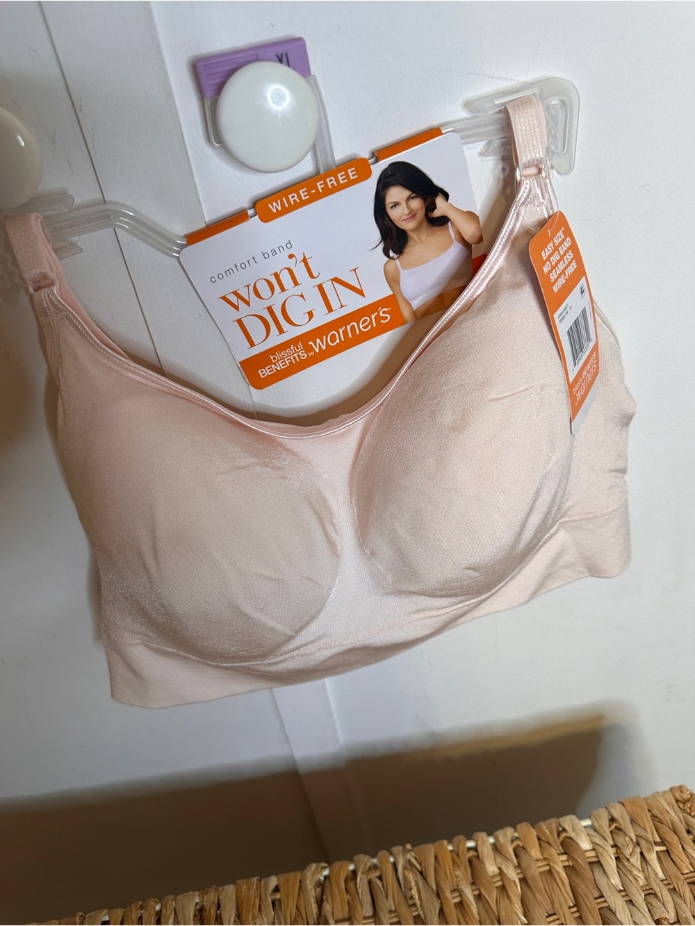 Warner's Wire-Free Comfort Band Bra in Blush Pink